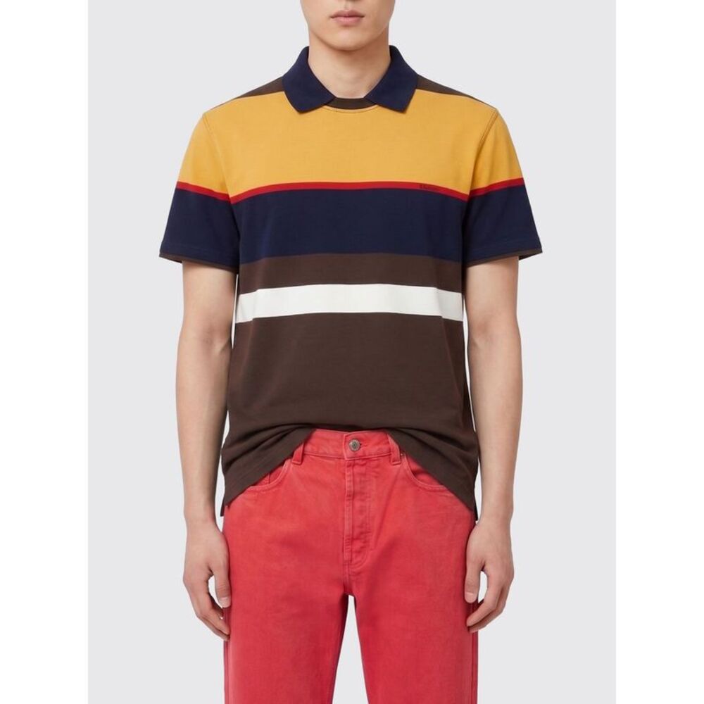 Versace Men Versace Striped Cotton Polo Shirt